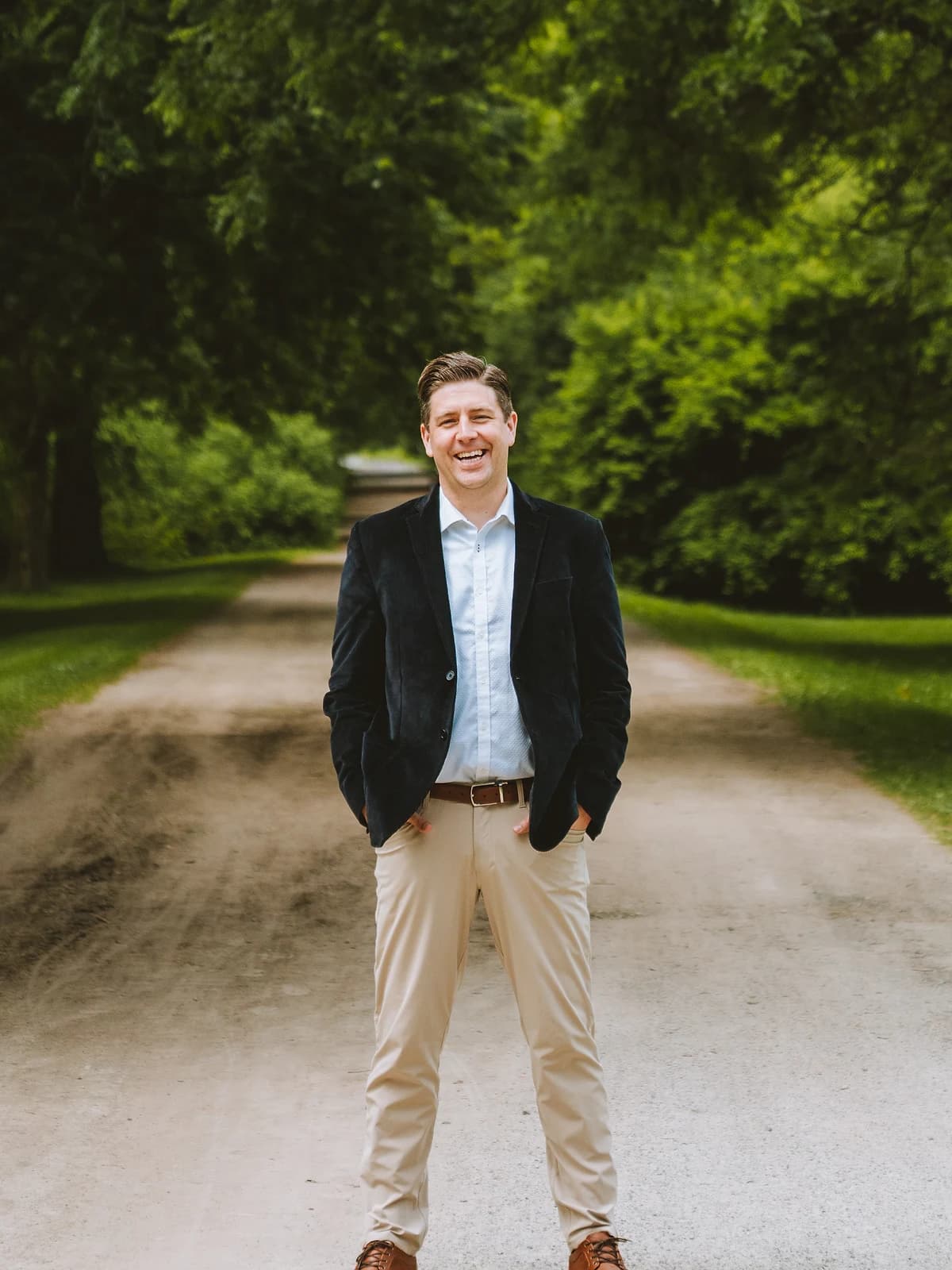 Jon Christensen on a tree-lined path in Guelph